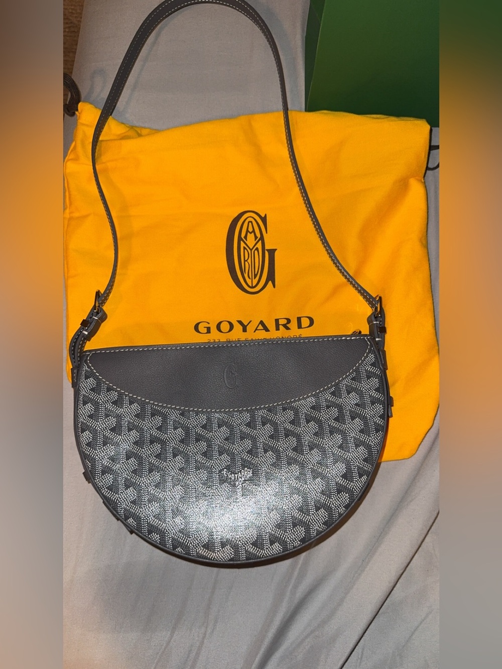 Goyard Black and Gray Crescent Crossbody Bag